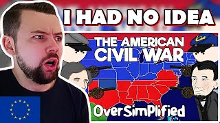 European Reacts The American Civil War  OverSimplified Part 1 [upl. by Donaghue]