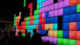 Tetris fans celebrate games 40th year in massive display  REUTERS [upl. by Nauqaj25]