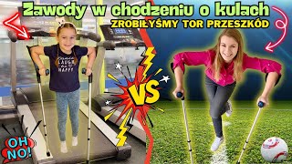 Która z nas szybciej dotrze do mety o kulach wygrywa🏆 Zawody z Tatą💖 [upl. by Ancell]