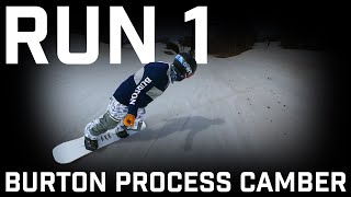 Run 1 Burton Process Camber Snowboard [upl. by Cooperstein]