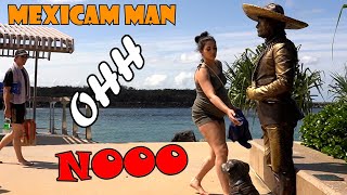 Mexicanman prank in GoldCoast city Whats she doing OMG lelucon statue prank luco patung [upl. by Zug298]