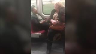 Woman sits on passenger during argument TTC Subway argument [upl. by Aihcsrop51]