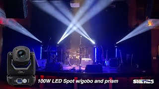 Shehds 100W LED Spot with gobo and prism review [upl. by Asyla]