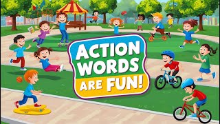 Verbs Action words are fun How about you what can you do Actions song for kids englishgrammar [upl. by Quiteria937]