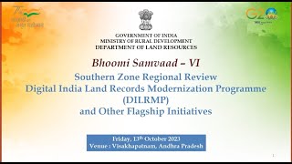 Bhoomi Samvaad  VI Regional Review Meeting Southern Zone DILRMP [upl. by Anelrac]