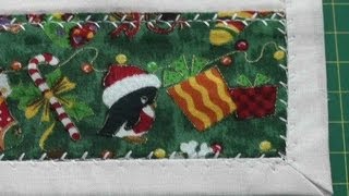 Patchwork TischdeckeTischläufer für Weihnachten Saum nähen [upl. by Rahs]