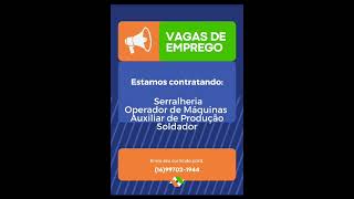 VAGAS DE EMPREGO VÍDEO COMPARTILHADO [upl. by Anyahs973]