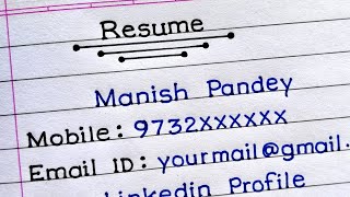 How To Write A Resume  Resume Writing In English  Resume Format For Freshers [upl. by Ettenahc380]