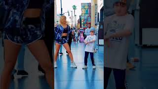 Chace amp Montana dancing on Hollywood Blvd tiktoktrend dancer babyboy tiktok dance [upl. by Inohs270]