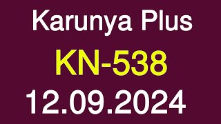 Karunya Plus KN538 LOTTERY RESULT ON 12092024 [upl. by Traggat506]