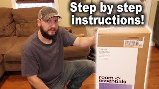 How to Assemble Room Essentials 5 Shelf Bookcase from Target [upl. by Snah899]