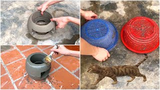 Ideas for making a wood stove from kitchen utensils and simple cement [upl. by Lotz]