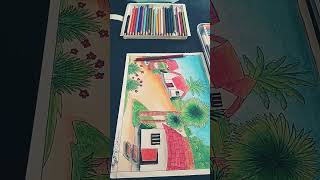 Scenery ll pencil colour drawing ll drawing senoritashawnmendes [upl. by Trin]