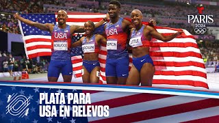 USA se lleva la plata en relevos 4x400 mixtos  Juegos Olímpicos París 2024  Telemundo Deportes [upl. by Seldun272]