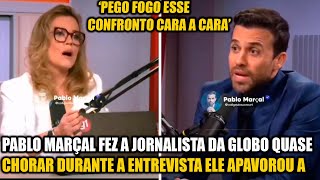 PABLO MARÇAL FAZ JORNALISTA DA GLOBO QUASE CHORAR DURANTE ENTREVISTA APAVOROU A ESQUERDISTA [upl. by Yelroc]