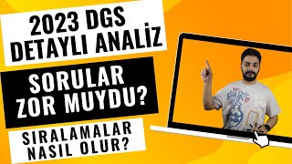 2023 DGS DETAYLI ANALİZ VE TABAN PUANLAR VE SIRALAMALAR [upl. by Rickert]