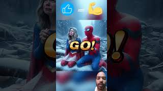 Spiderman and supergirl vs trex fight spiderman superman avengers supergirl dinosaur animals [upl. by Adnalram]