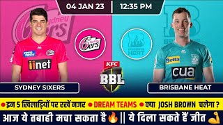 SIX vs HEA Dream11 SIX vs HEA Dream11 Prediction Sydney Sixers vs Brisbane Heat Dream11 BBL12 [upl. by Zurciram258]