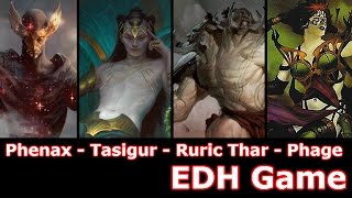 Phenax vs Tasigur vs Ruric Thar vs Phage EDH  CMDR game play for Magic The Gathering [upl. by Karb]