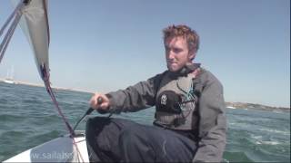 How to Sail  How to tack turn around a one person sailboat [upl. by Cayser]