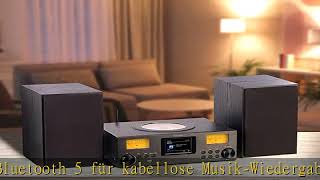 VRRadio Kompaktanlage MicroStereoanlage Webradio DAB CD Bluetooth App 300 W schwarz Mic [upl. by Labinnah]