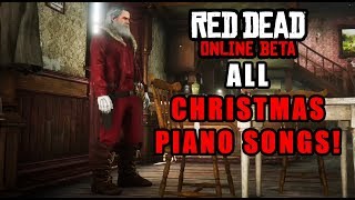 Red Dead Online  ALL Christmas Piano Songs Authentic 1890s Saloon NEW Christmas Event [upl. by Ardnyk373]