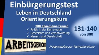 Einbürgerungstest Leben in DeutschlandOrientierungskurs 131140 von 300 [upl. by Haidedej]