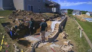 Retaining Wall Construction Time Lapse 2018 [upl. by Harman]