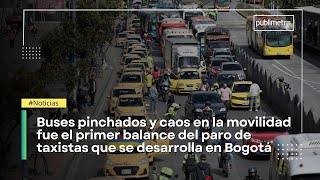 Buses pinchados y caos en la movilidad tras el paro de taxistas en Bogotá [upl. by Notrem]