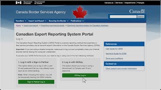 Importing amp Exporting Commercial Goods to amp from Canada using the CERS Portal  Government of Canada [upl. by Sedaiuqlem]