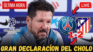 💥MIRA LA DECLARACIÓN DE DIEGO SIMEONE PSG 12 ATLÉTICO DE MADRID CHAMPIONS LEAGUE [upl. by Waine679]