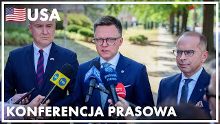 Konferencja prasowa Marszałka Sejmu przed szczytem szefów parlamentów państw NATO w Waszyngtonie [upl. by Rurik67]