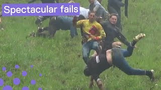 Gloucestershire Cheese Rolling  Worst Falls 2018 [upl. by Emmit]