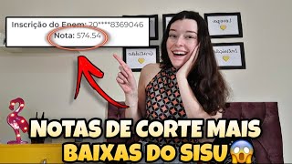 QUAIS SÃO OS CURSOS COM AS NOTAS DE CORTE MAIS BAIXAS DO SISU l Menores notas de corte [upl. by Lanaj953]