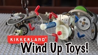 Kikkerland Wind Ups  Zecar Flywheel Car Sparklz Le Pinch Pea Skidum [upl. by Joappa966]