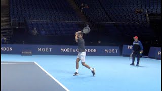 2018 ATP Finals Novak Djokovic Practice with Karen Khachanov [upl. by Gurango]