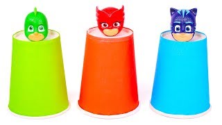 PJ MASKS 🎭 Aprende los colores con vasos de Heroes en Pijama [upl. by Aleacim]