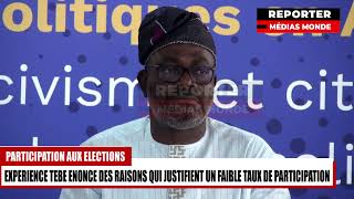 DES RISQUES DUNE FAIBLE PARTICIPATION AUX ELECTIONS POUR CES RAISON SELON EXPERIENCE TEBE [upl. by Airtap]