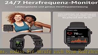 ASWEE Smartwatch Damen Herren Smart Watch mit Telefonfunktion 185quot Zoll Touchscreen Fitness Track [upl. by Mariel]