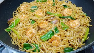 THE EASIEST PANCIT RECIPE SOBRANG SARAP SIMPLE AND AFFORDABLE PA shrimpandnoodlesstirfry [upl. by Gonick479]