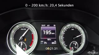 Skoda Superb 20 TSI 4x4 DSG 280hp Acceleration 0  200 kph  0  125 mph  Autophorie [upl. by Vyse608]