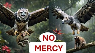 BRUTAL Eagle That Kills With No Mercy harpyeagle eagle monkey hunters slothhunters animals [upl. by Yhtnomit34]