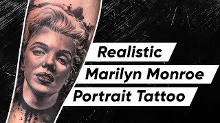 Creating A Realistic Marilyn Monroe Portrait Tattoo  Learn the Most Effective Shading Technique [upl. by Aymer]