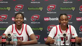 WKU WBB G Destiny Salary and F Mariama Sow  Kentucky State Postgame  110924 [upl. by Brandenburg]