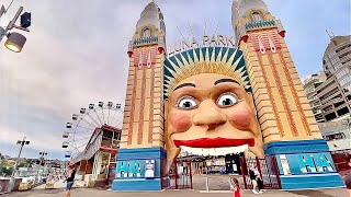 LUNA PARK SYDNEY Amusement Park WALK AROUNDS REVIEW  Milsons Point Below Harbour Bridge NSW 🇦🇺 [upl. by Terrence756]