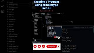 program a Using all DataType in C  shorts youtube ytshorts trending reels viral music [upl. by Nelav]