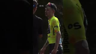 Remco Evenepoel and Primoz Roglic Crash at Itzula Basque Country Stage 4 2024 cycling [upl. by Rochus314]