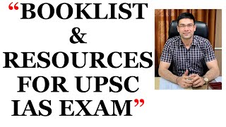 BOOKLIST amp RESOURCES FOR UPSC CSE  IAS EXAM PREPARATION [upl. by Benoite516]