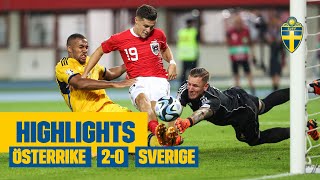 Highlights Österrike  Sverige 20  EMkval  Tung förlust [upl. by Eddina]