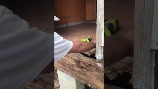 Repairing rotten rim joist repairing rimjoist reclaimed property handyman [upl. by Bella377]